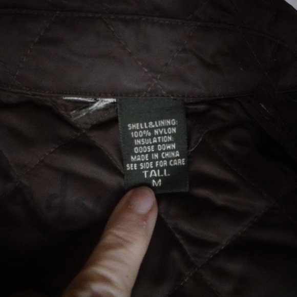 EDDIE BAUER Down Shirt Jacket Brown M Tall Zip Up - Picture 7 of 11